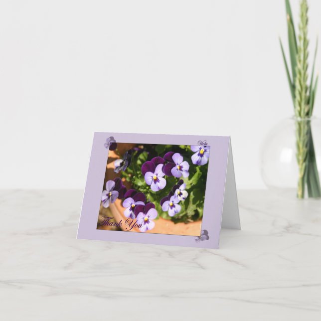 Agradecimiento Gracias Viola de tarjeta (Anverso)