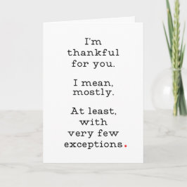 Agradecimiento Graciosa tarjeta de Acción de Gracias