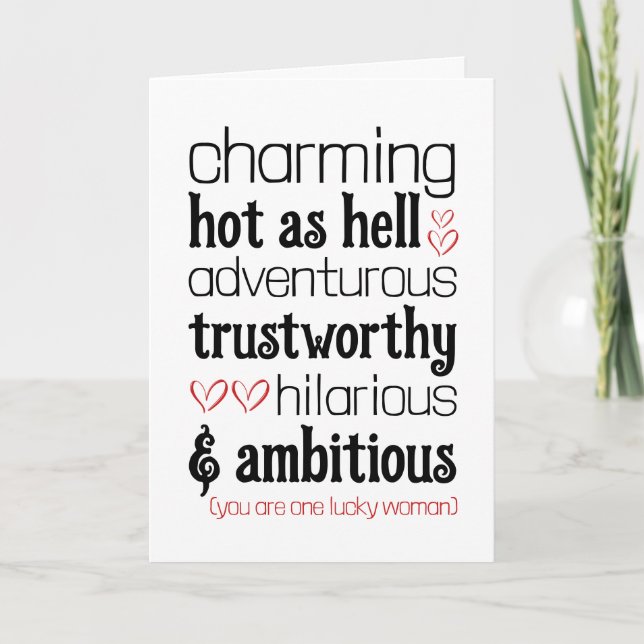 Agradecimiento Graciosa Tarjeta De Amor Día de San Valentín Para  (Anverso)