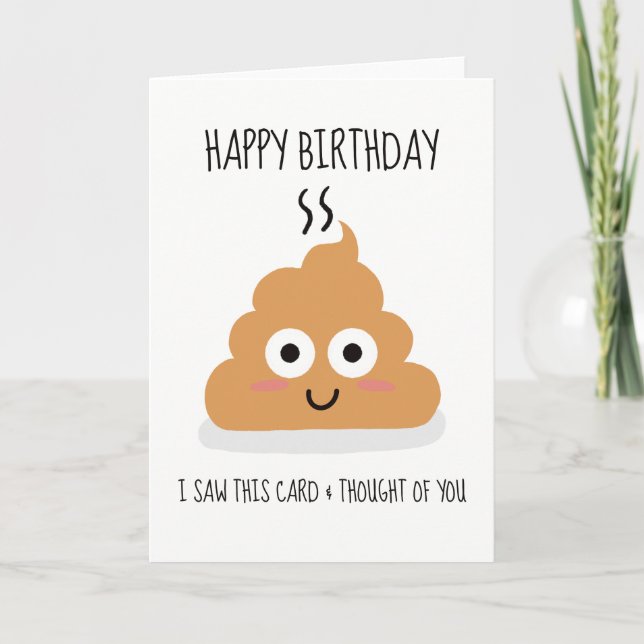 Agradecimiento Graciosa tarjeta de cumpleaños de poop sarcástica (Anverso)