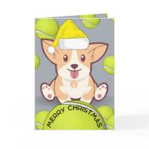 Graciosa tarjeta de navidad de merry - Perro con b
