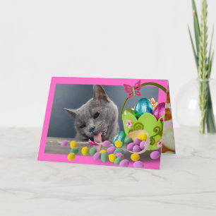 Agradecimiento Graciosa tarjeta de Pascua para Personalizados Gat