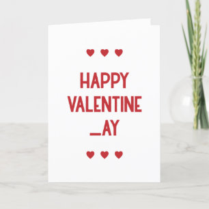 Agradecimiento Graciosa tarjeta de San Valentín dame la D esta no