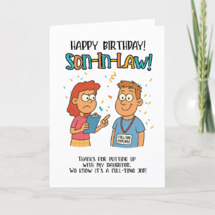 Agradecimiento Graciosa tarjeta de yerno - Chiste de empleado a t