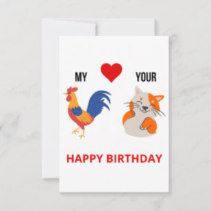 Agradecimiento Graciosa y traviesa tarjeta de cumpleaños para ell