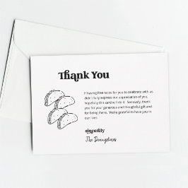 Agradecimiento Gracioso Boda de Tacos Gratis - Tarjeta de agradec