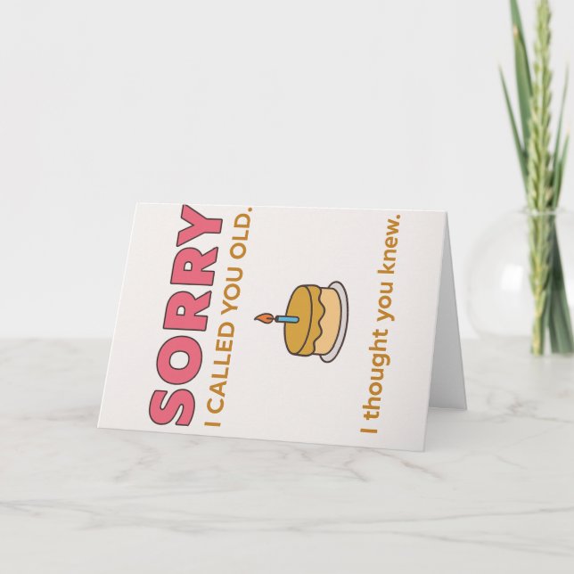 Agradecimiento Gracioso Perdón Por Haber Llamado Tarjeta De Cumpl (Anverso)