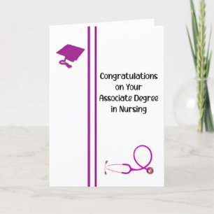 Agradecimiento Grado asociado en tarjeta blanca de Enfermería