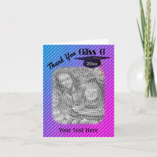 Agradecimiento Graduación Cap Tassel Rainbow Gracias tarjeta de f