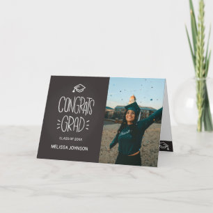 Agradecimiento Graduación de la Tarjeta de Chalkboard Grad Congra