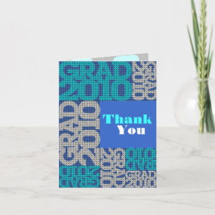 Agradecimiento Graduación Gracias Patrón De Tarjeta Azul