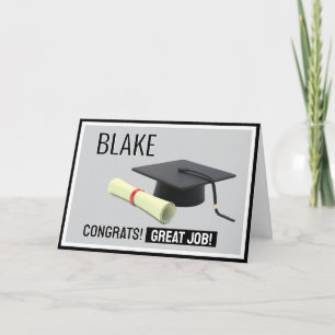 Agradecimiento ¡Graduarse! Tarjeta de felicitaciones personalizad