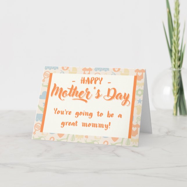 Agradecimiento Gran tarjeta del día de la futura mamá (Anverso)