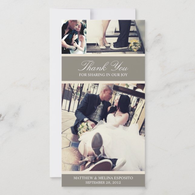 Agradecimiento GRATITUD DE CREMA DE moda | BODA GRACIAS TARJETA (Anverso)