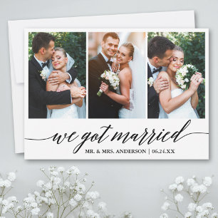 Agradecimiento Guión de caligrafía: tarjeta de Boda casada