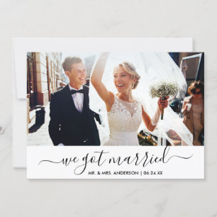Agradecimiento Guión de moda: Tenemos tarjeta de Boda fotográfico