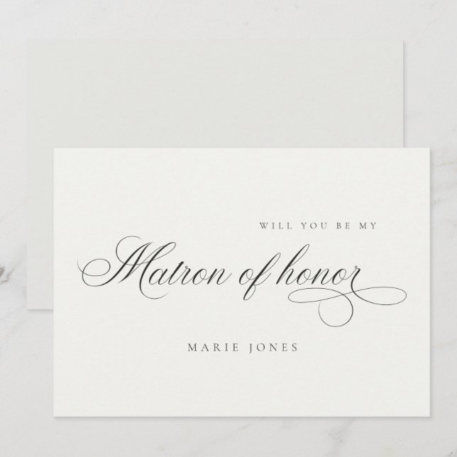 Agradecimiento Guión simple ¿Serás mi tarjeta de seña de honor? (Anverso / Reverso)