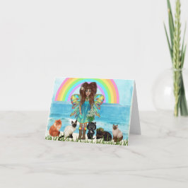 Agradecimiento Hada y gatos toda la tarjeta de felicitación de la