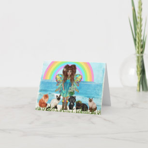 Agradecimiento Hada y gatos toda la tarjeta de felicitación de la