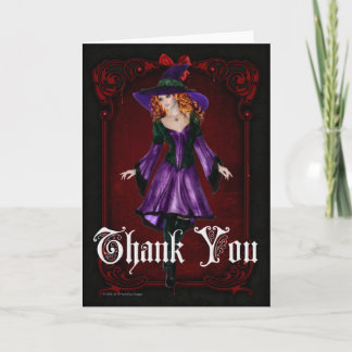 Agradecimiento Halloween Bruja 6 Gracias Tarjeta De Saludo