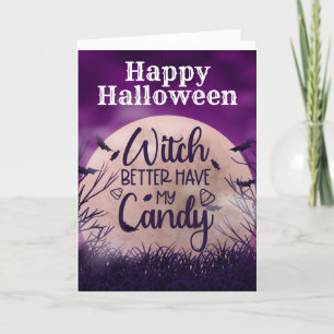 Agradecimiento Halloween bruja tarjeta de saludo