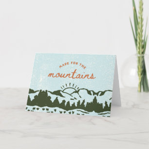 Agradecimiento Hecha para las montañas en blanco tarjeta de felic