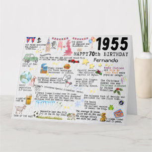 Agradecimiento Hechos de la 70.ª tarjeta de cumpleaños 1955