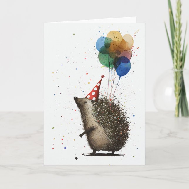 Agradecimiento Hedgehog con tarjeta de felicitación plegada de gl (Anverso)