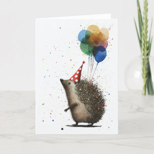 Agradecimiento Hedgehog con tarjeta de felicitación plegada de gl