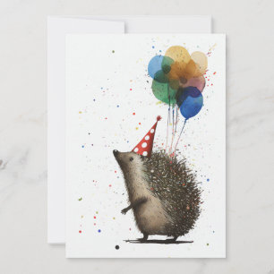 Agradecimiento Hedgehog con tarjeta de saludo plana de globos col