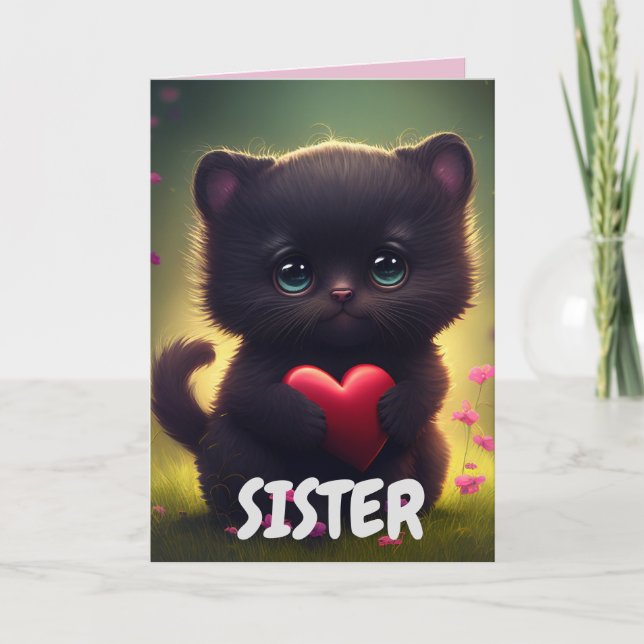 AGRADECIMIENTO HERMANA TARJETA DE CUCHADO NEGRO CAT DE CUMPLEAÑOS (Anverso)
