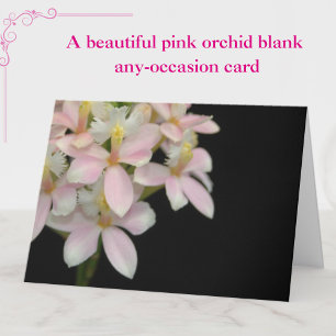 Agradecimiento Hermosa flor de orquídea rosa en negro - tarjeta e