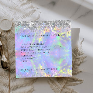 Agradecimiento Hermosa Purpurina de Sparkly, siento la tarjeta de
