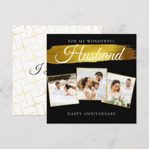 Agradecimiento Hermosa tarjeta de aniversario del Boda del marido