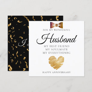 Agradecimiento Hermosa tarjeta de aniversario del Boda del marido