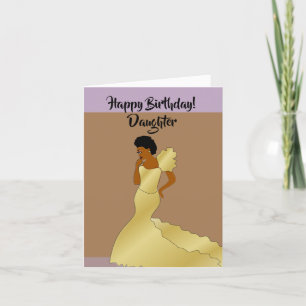Agradecimiento Hermosa tarjeta de cumpleaños de hija afroamerican