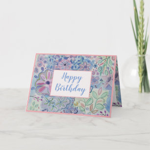 Agradecimiento Hermosa tarjeta de cumpleaños Floral Happy