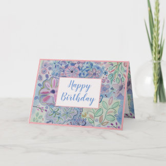 Agradecimiento Hermosa tarjeta de cumpleaños Floral Happy