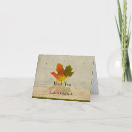 Agradecimiento Hoja de Arce de Otoño en Papel Falso Tarjeta de Ag