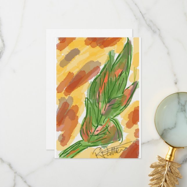 Agradecimiento Hoja de otoño Gracias tarjeta (Anverso/Reverso In Situ)