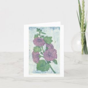 Agradecimiento Hollyhock Intaglio + Tarjeta de impresión de bloqu