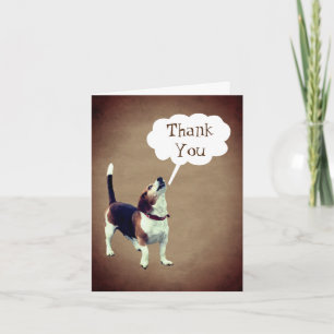 Agradecimiento Howling Beagle Cute Personalizable Tarjeta de agra