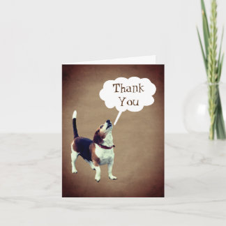 Agradecimiento Howling Beagle Cute Personalizable Tarjeta de agra
