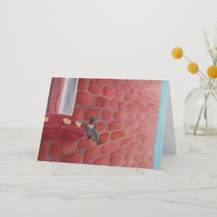 Agradecimiento Hummingbird por una pared de ladrillos: tarjeta de