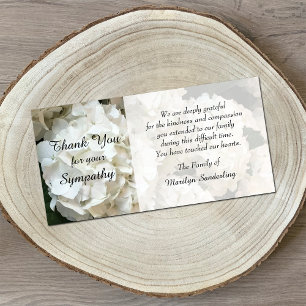 Agradecimiento Hydrangea Sympathy Gracias Tarjeta de Fotografía