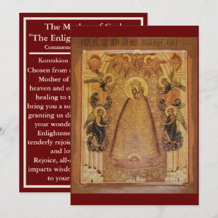 Agradecimiento Iluminación de las mentes Tarjeta de oración de la