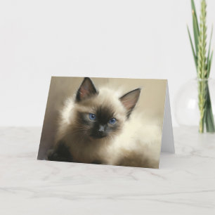 Agradecimiento Imagen De La Tarjeta De Retrato De Gatito Siamés I