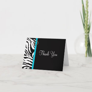 Agradecimiento Imprimir cebra {Blue} en blanco - Tarjeta de agrad