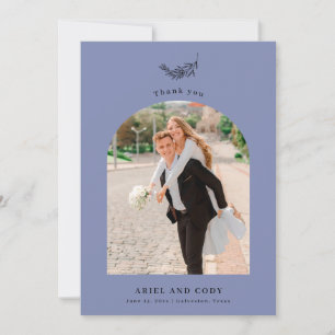 Agradecimiento Índigo Boho Arch Boda Foto Tarjeta de agradecimi