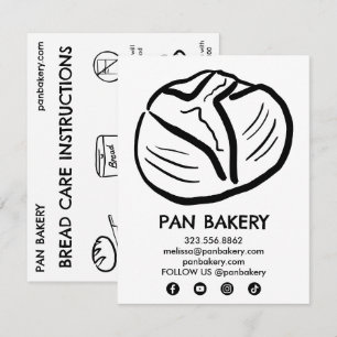 Agradecimiento Instrucciones de la tarjeta de cuidado de pan Tarj